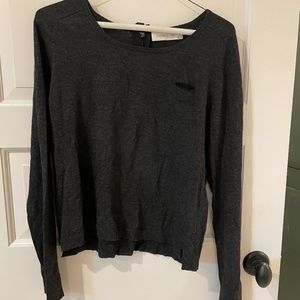 cashmere blend pullover with crewneck back neck detail